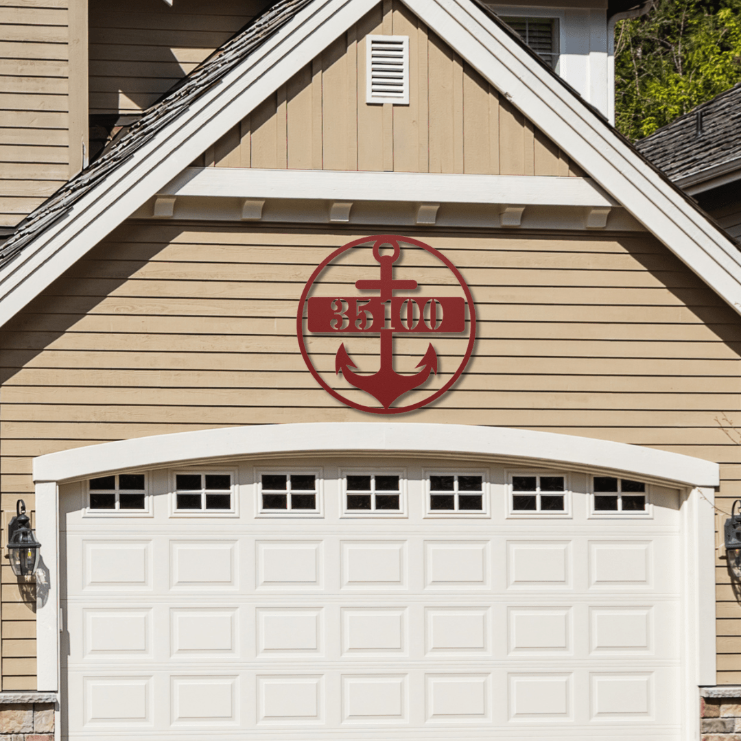 Wall Art Red / 12 Inch Custom Address Anchor Sign