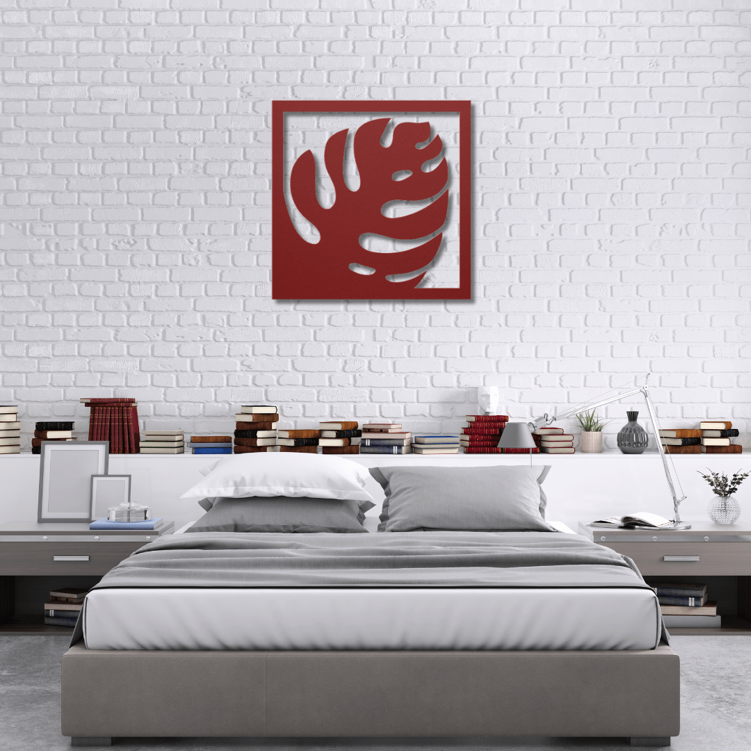 Wall Art Red / 12 Inch Decorative Leaf Wall Art