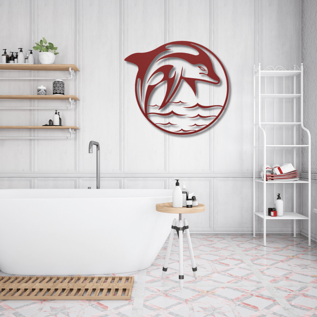 Wall Art Red / 12 Inch Dolphin Wall Art