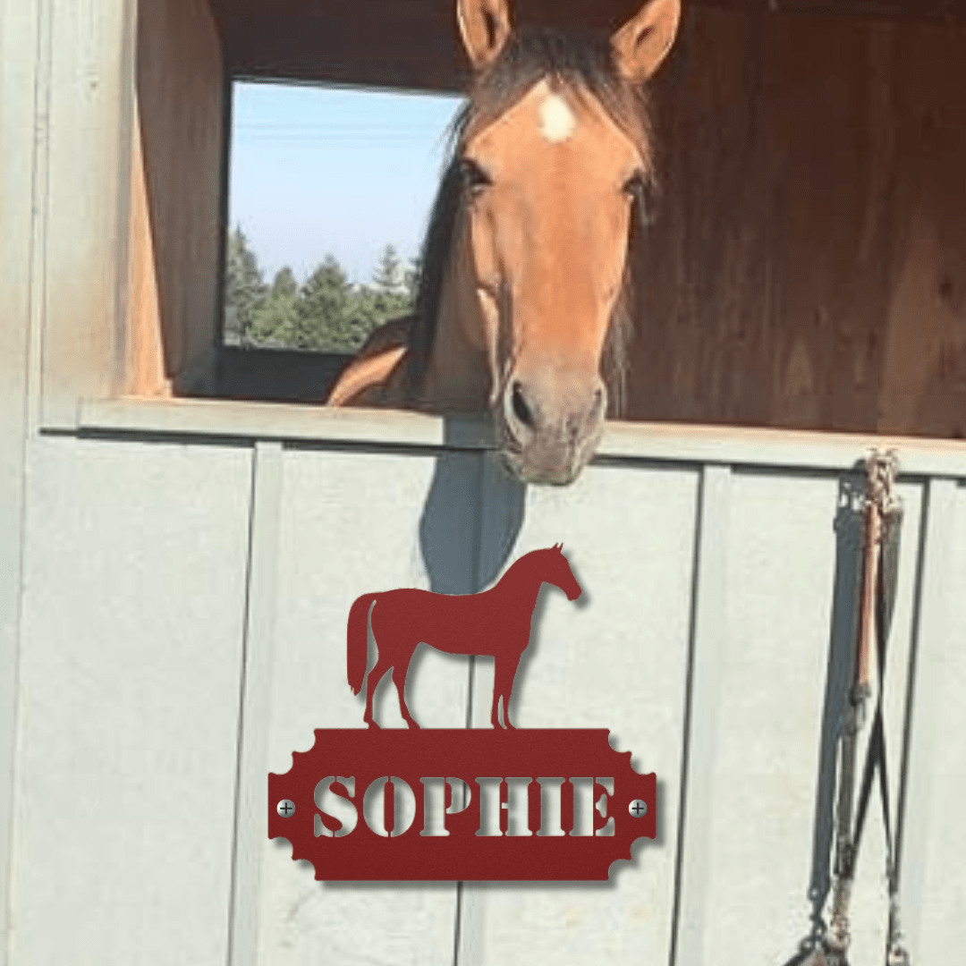 Wall Art Red / 12 Inch Elegant Equine Signature Nameplate