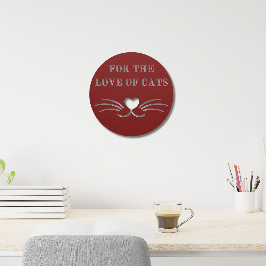 Wall Art Red / 12 Inch For the Love of Cats Wall Art