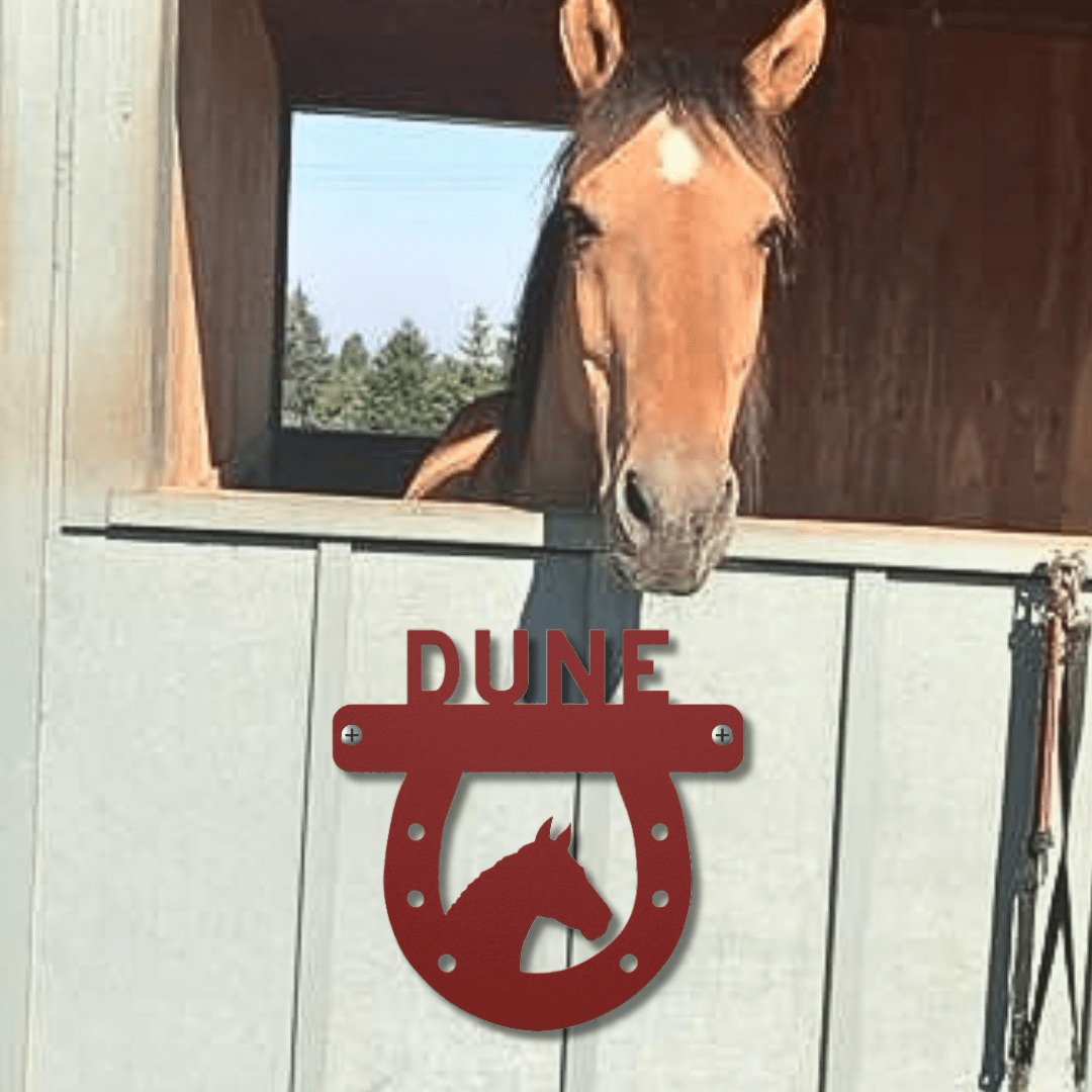 Wall Art Red / 12 Inch Majestic Horseshoe Nameplate