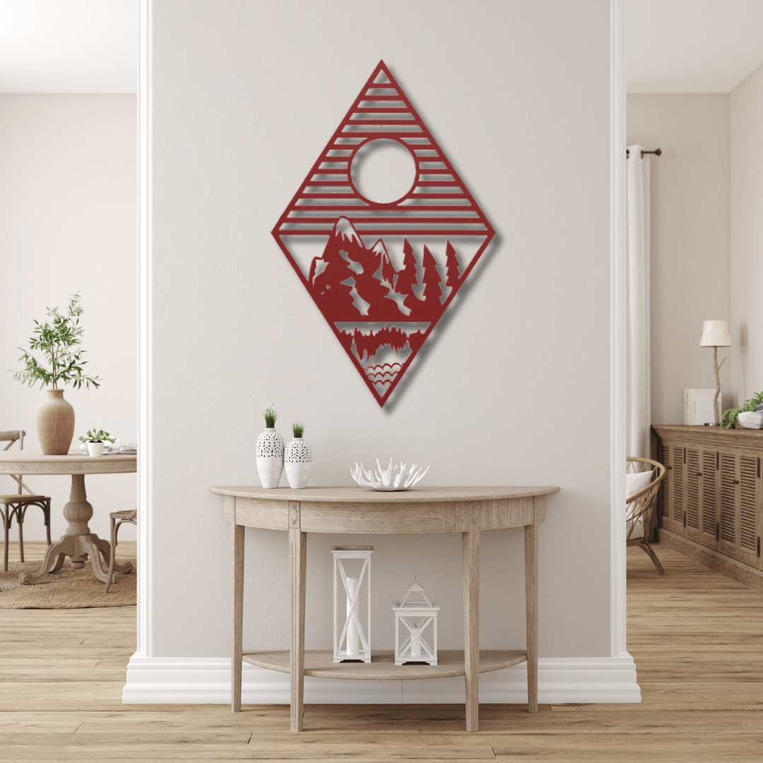 Wall Art Red / 12 Inch Mountain Wall Art