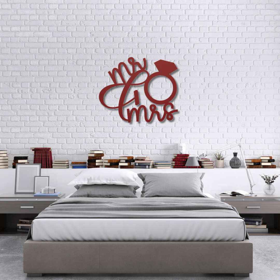 Wall Art Red / 12 Inch Mr. and Mrs. Wall Decor