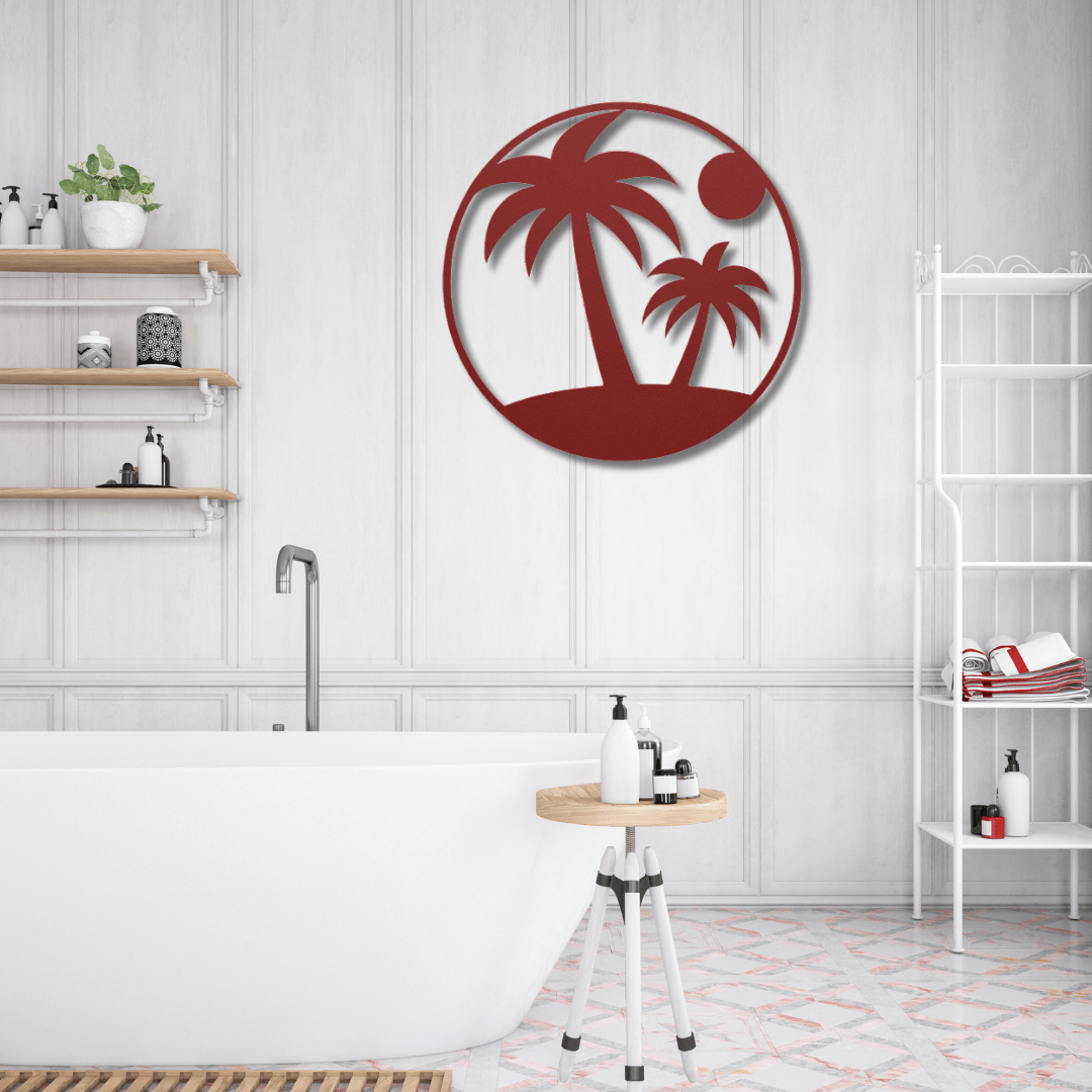 Wall Art Red / 12 Inch Palm Tree Wall Art