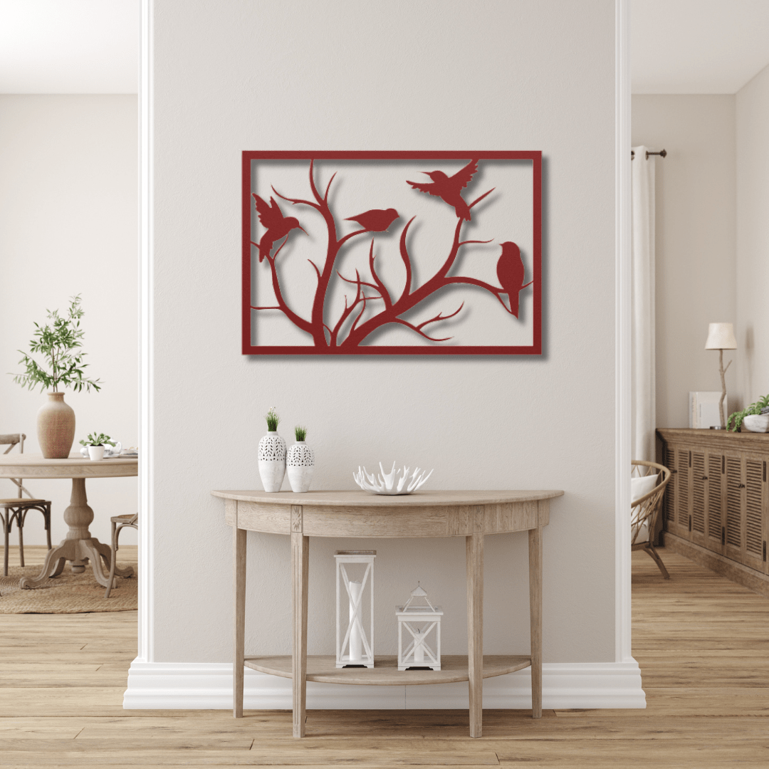 Wall Art Red / 12 Inch Peaceful Bird Wall Art