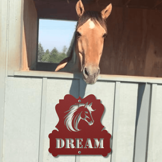 Wall Art Red / 12 Inch Regal Horsehead Nameplate