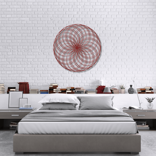 Wall Art Red / 12 Inch Sacred Geometry Wall Art