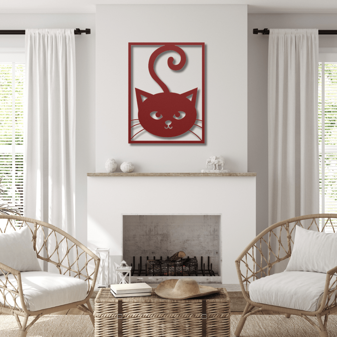 Wall Art Red / 12 Inch Silly Cat Wall Art