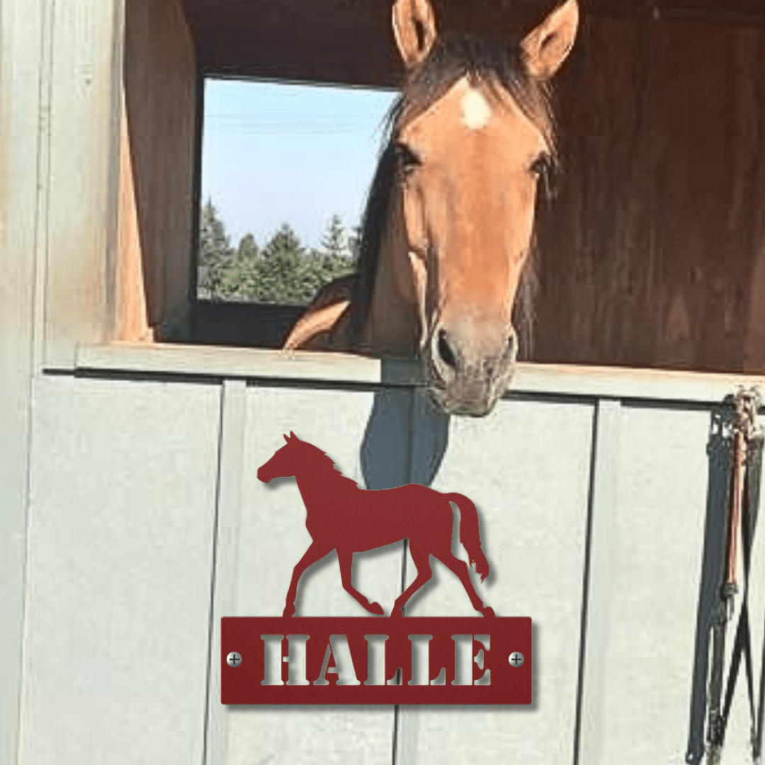 Wall Art Red / 12 Inch Timeless Trot Nameplate