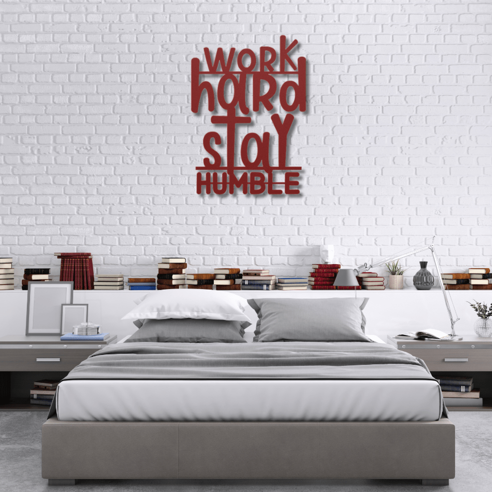 Wall Art Red / 12 Inch Work Hard Stay Humble Word Art