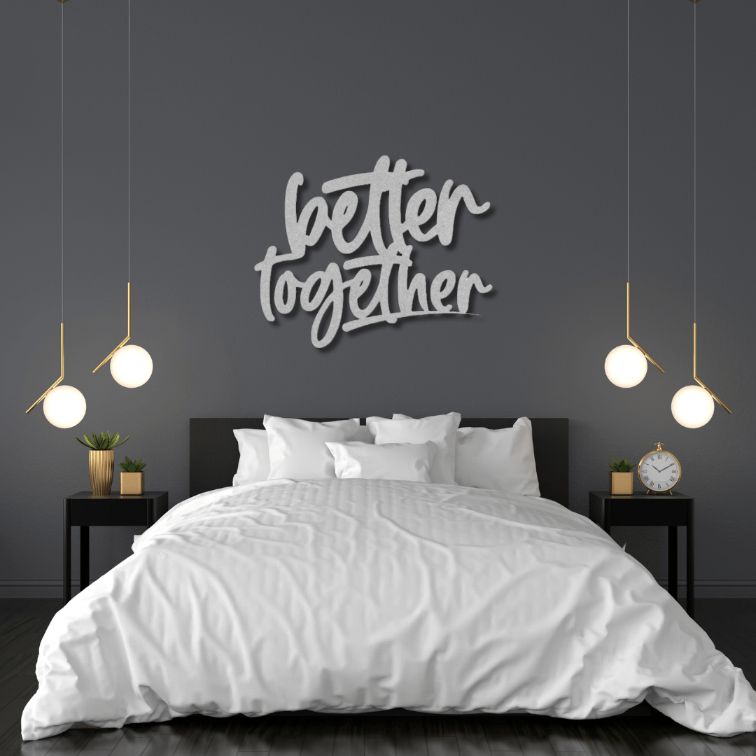 Wall Art Silver / 12 Inch Better Together Metal Word Art