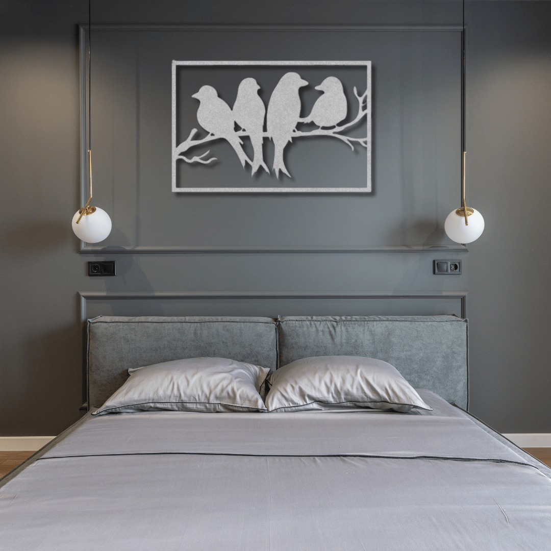 Wall Art Silver / 12 Inch Birds Flock Together Wall Art