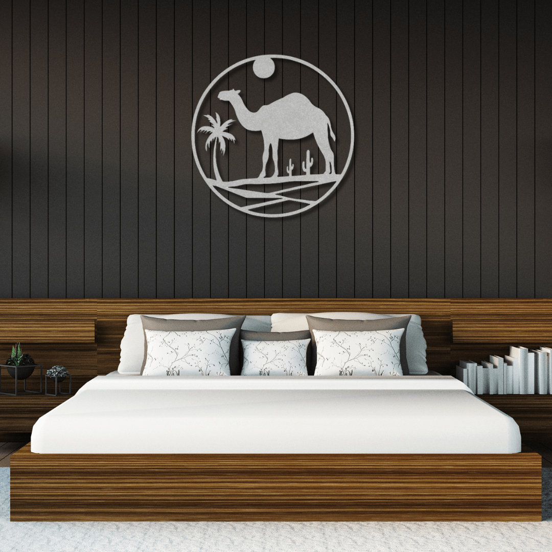 Wall Art Silver / 12 Inch Camel in the Desert Wall Decor