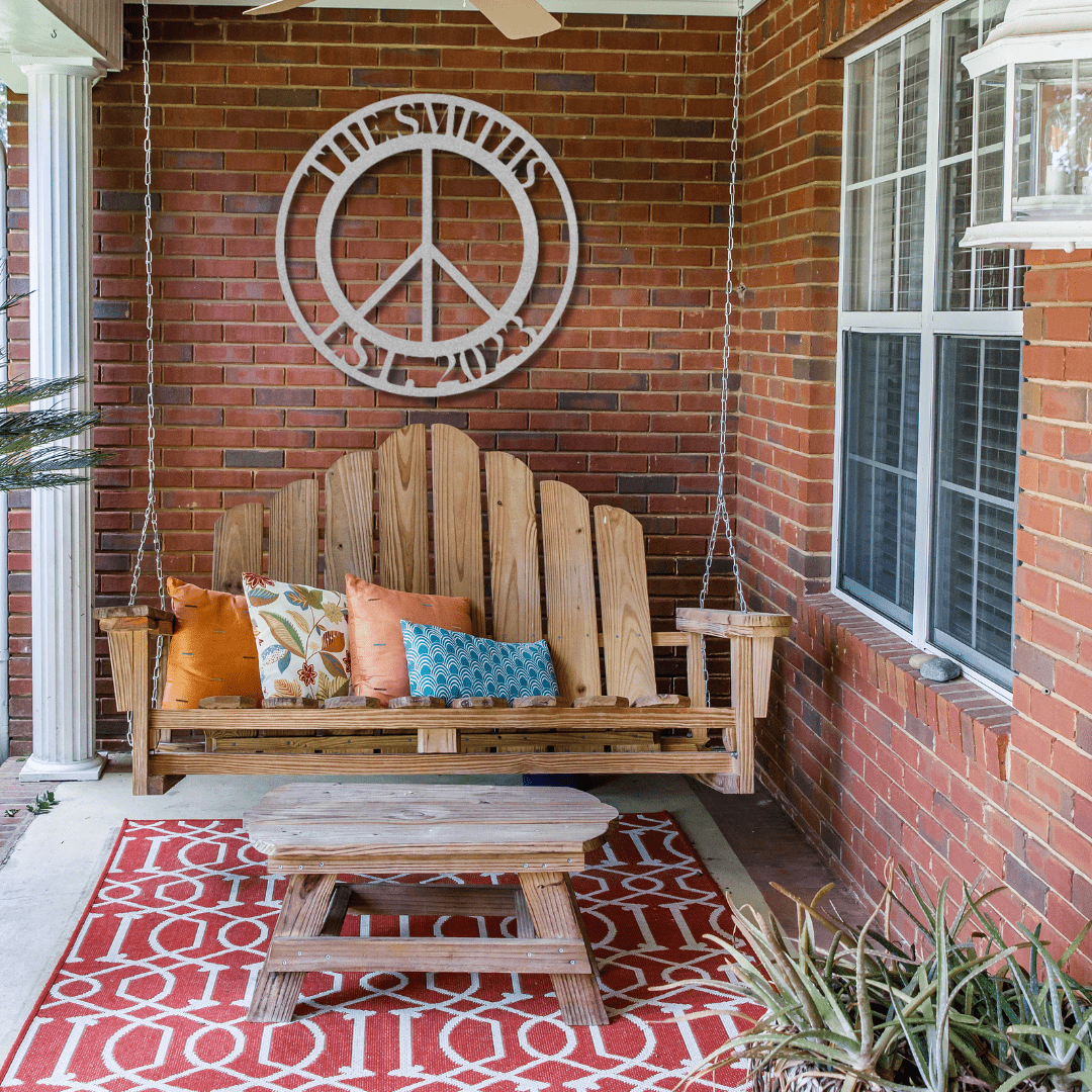 Wall Art Silver / 12 Inch Custom Peace Name Sign with Established Date