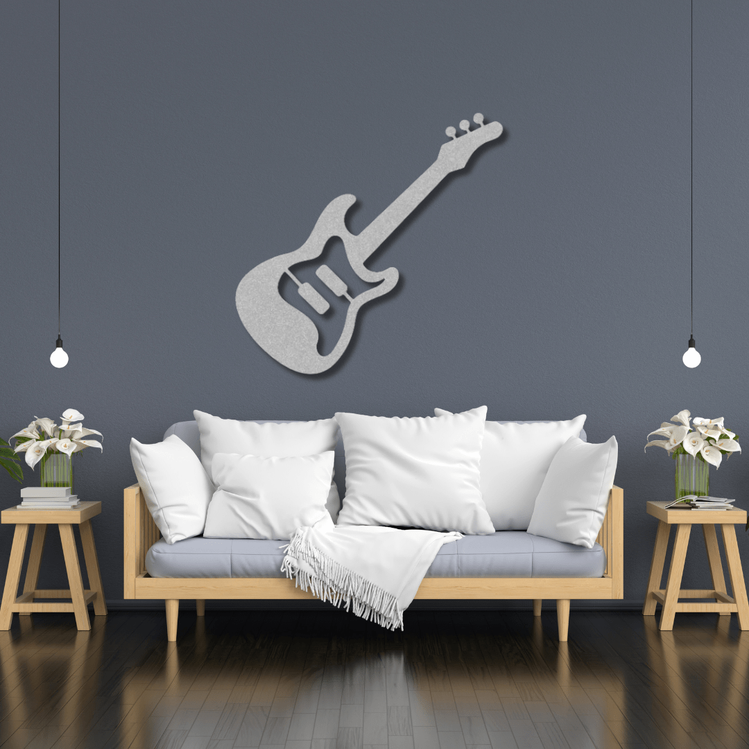 Wall Art Silver / 12 Inch Electric Guitar Wall Art