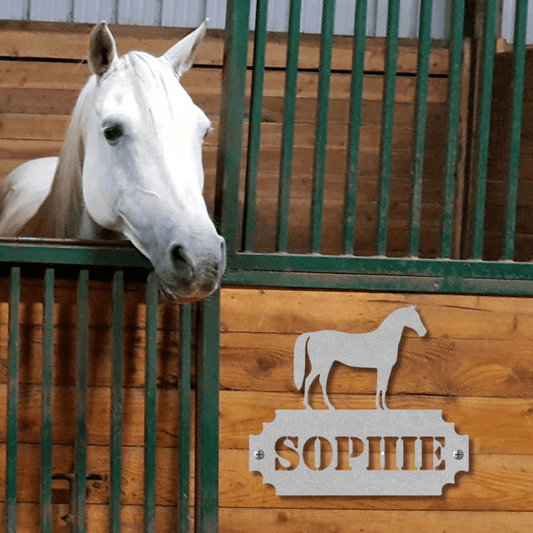 Wall Art Silver / 12 Inch Elegant Equine Signature Nameplate