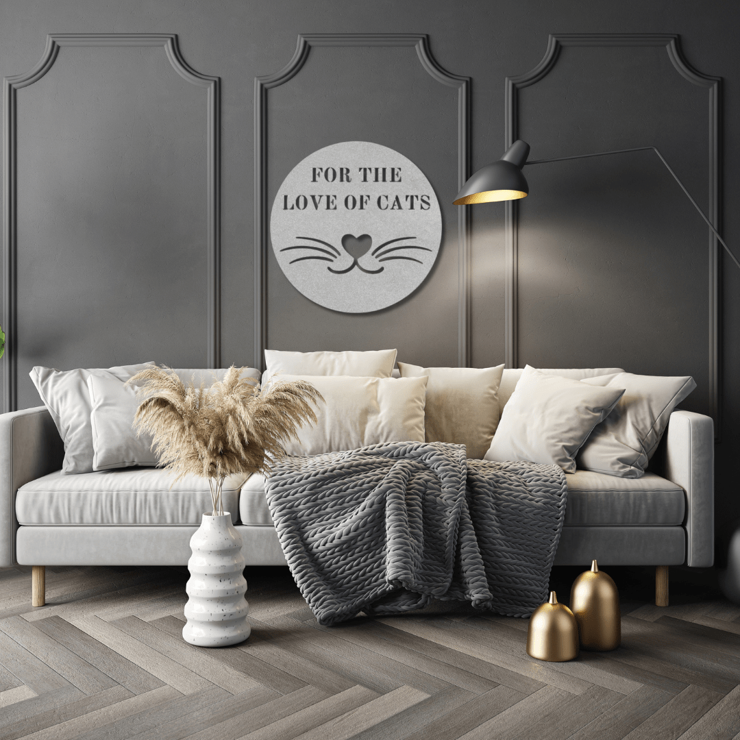 Wall Art Silver / 12 Inch For the Love of Cats Wall Art