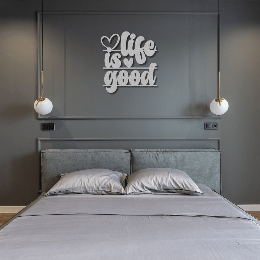 Wall Art Silver / 12 Inch Life is Good Metal Word Art