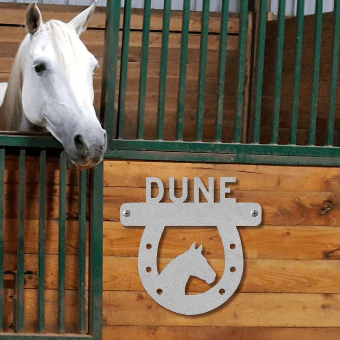 Wall Art Silver / 12 Inch Majestic Horseshoe Nameplate