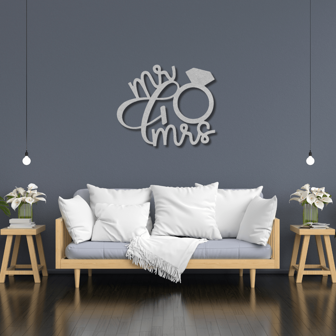 Wall Art Silver / 12 Inch Mr. and Mrs. Wall Decor