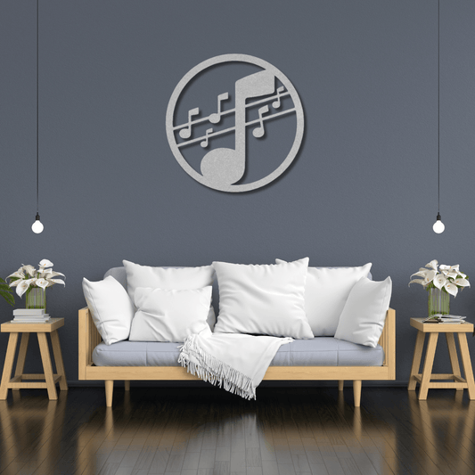 Wall Art Silver / 12 Inch Musical Wall Art