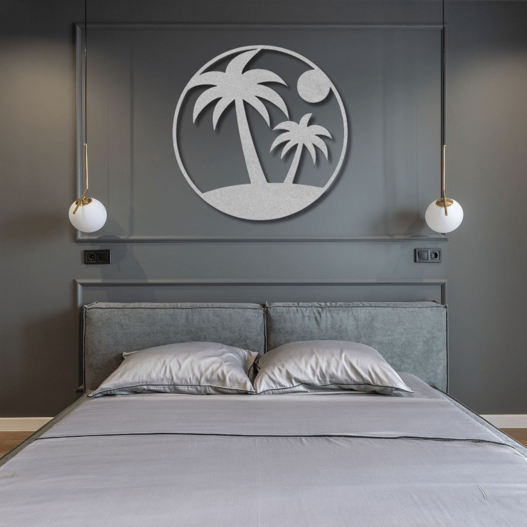 Wall Art Silver / 12 Inch Palm Tree Wall Art