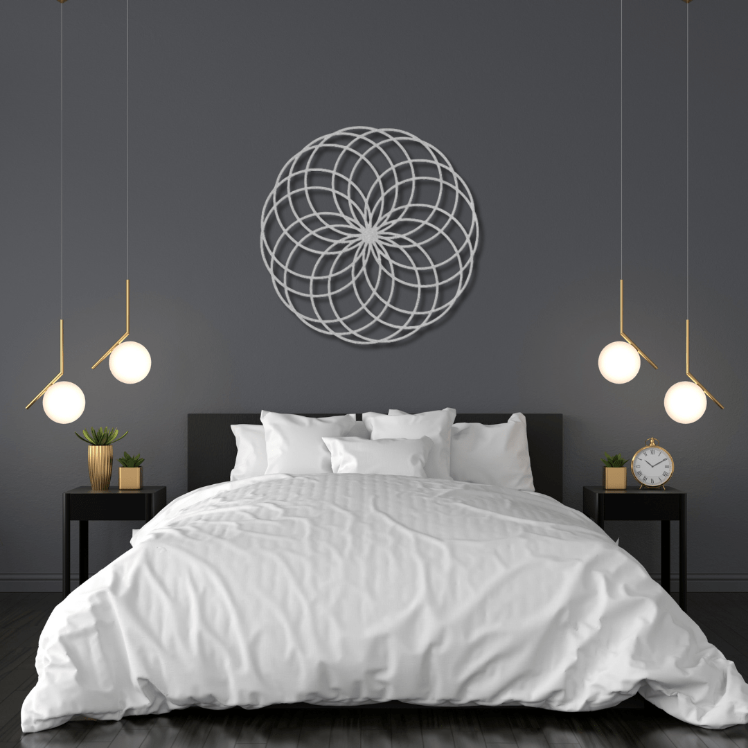 Wall Art Silver / 12 Inch Sacred Geometry Wall Decor