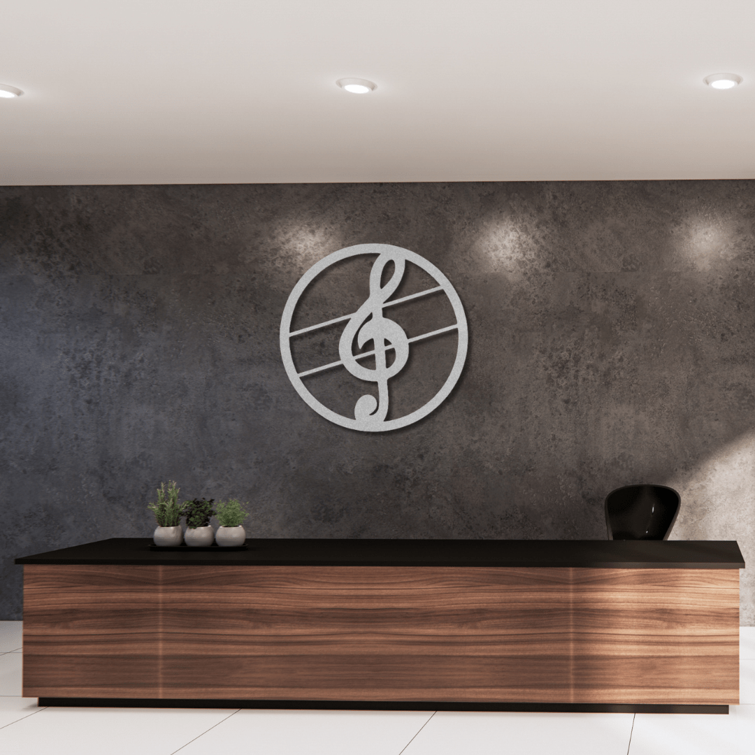 Wall Art Silver / 12 Inch Treble Clef Music Wall Art