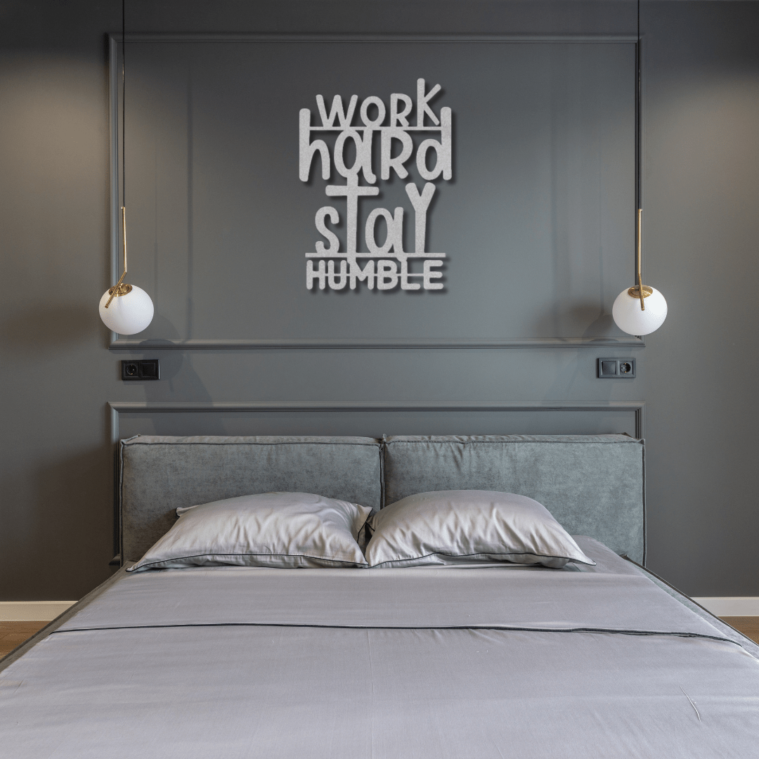 Wall Art Silver / 12 Inch Work Hard Stay Humble Word Art