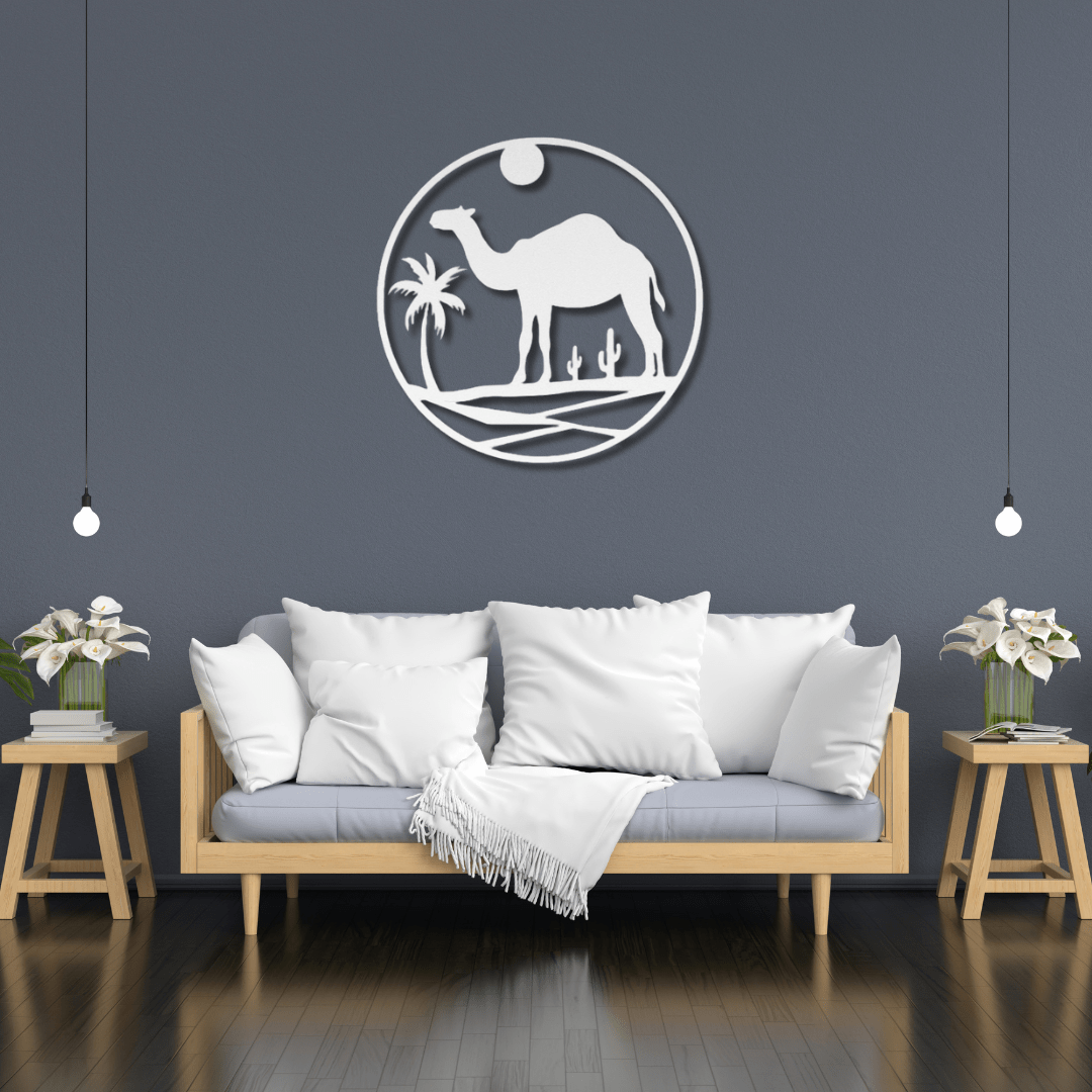 Wall Art White / 12 Inch Camel in the Desert Wall Decor