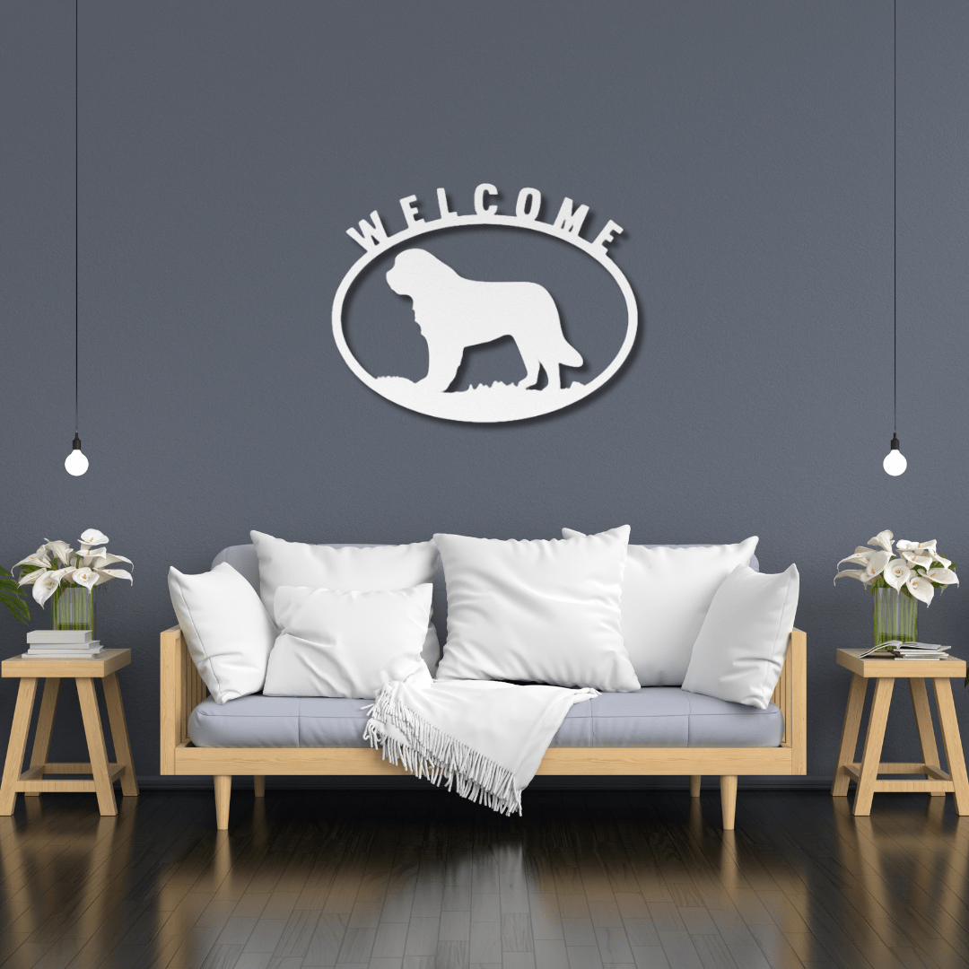 Wall Art White / 12 Inch Dog Welcome Sign