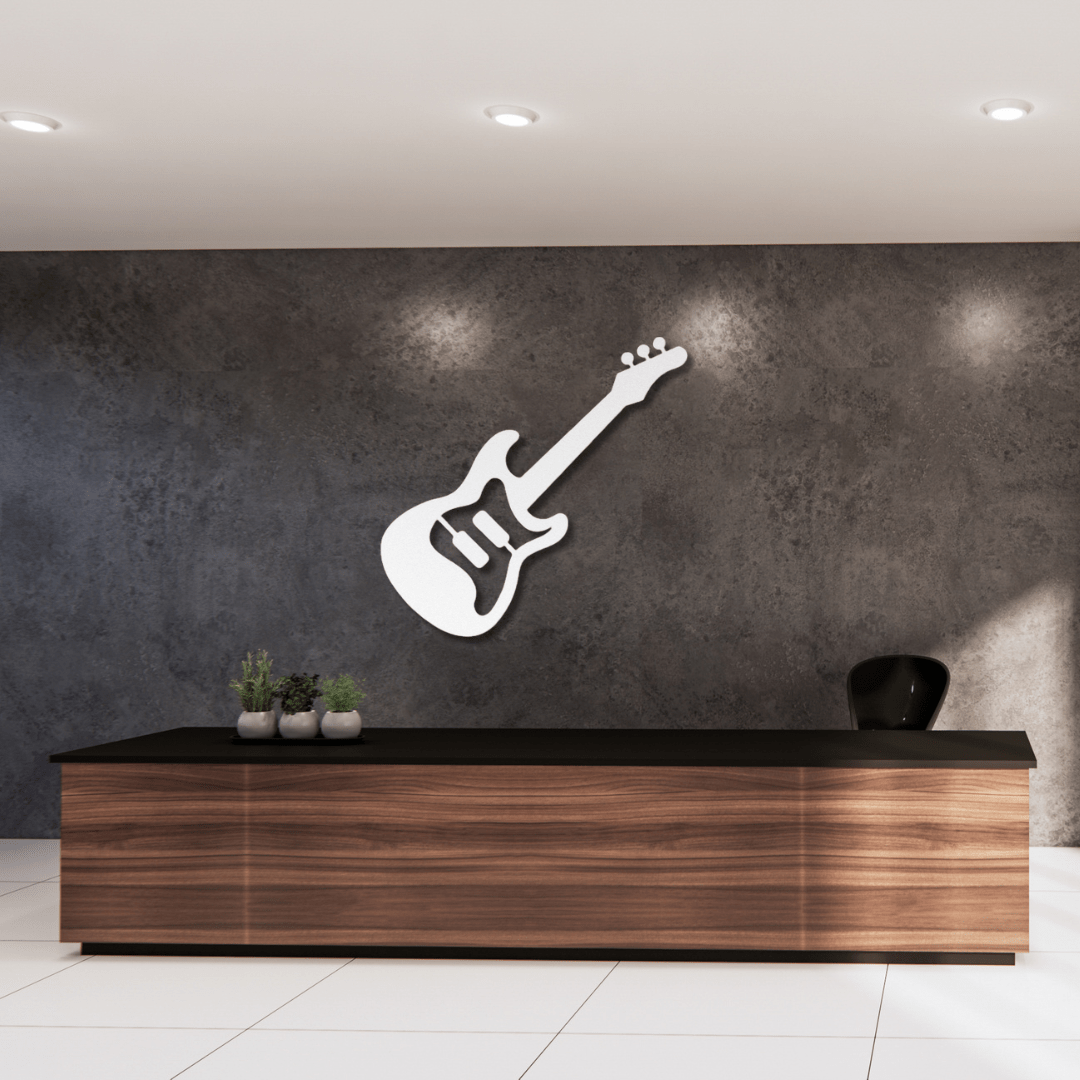 Wall Art White / 12 Inch Electric Guitar Wall Art