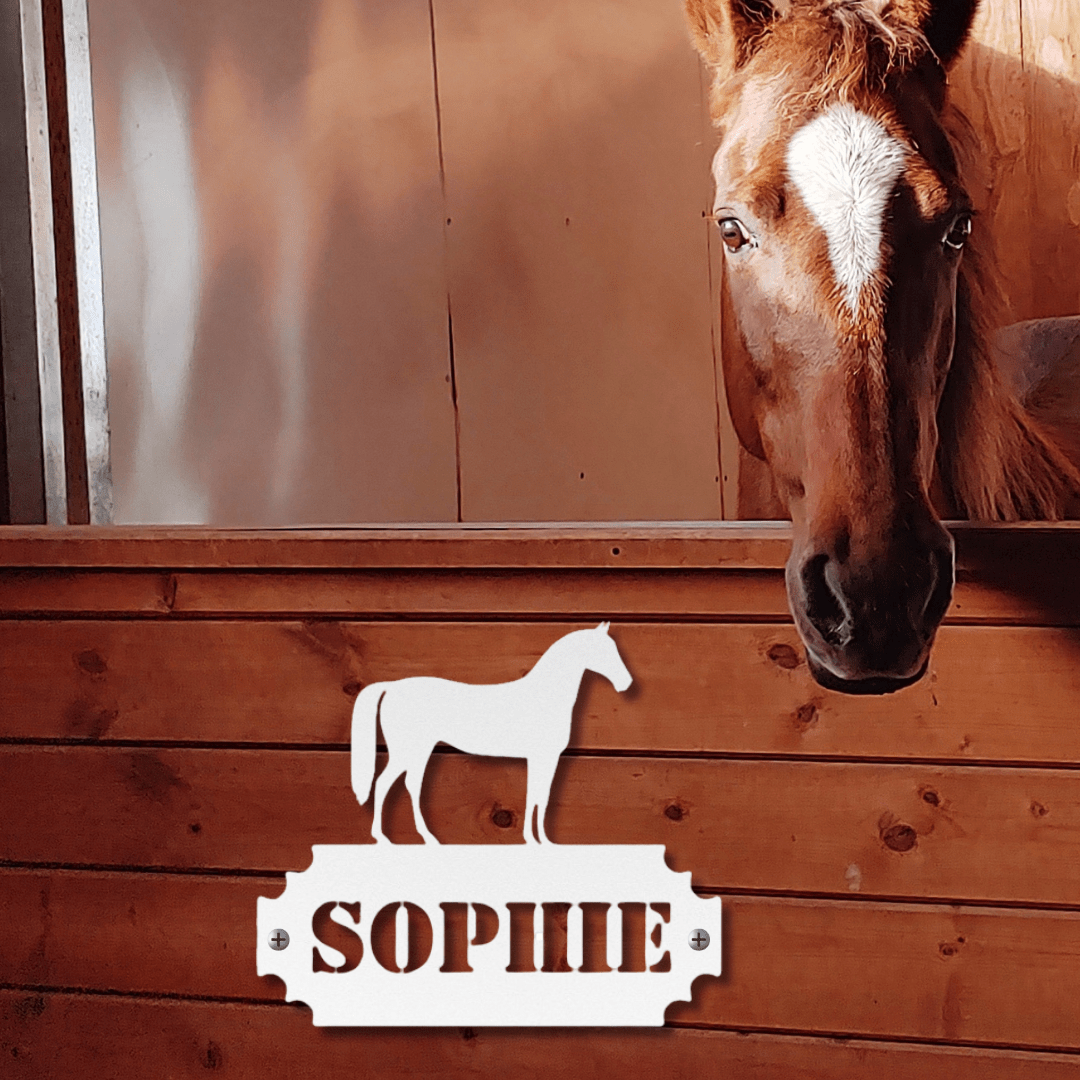 Wall Art White / 12 Inch Elegant Equine Signature Nameplate