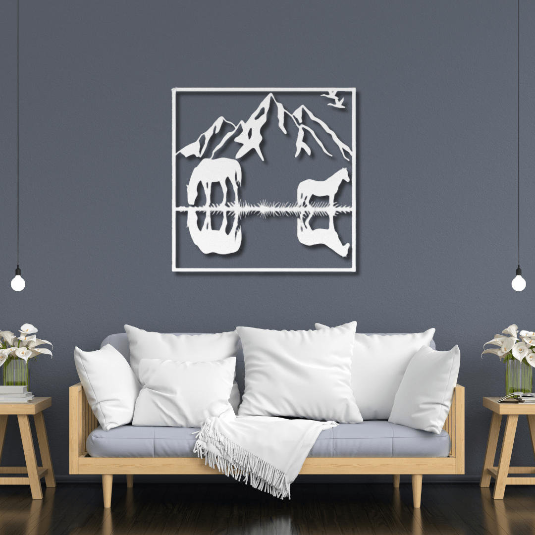 Wall Art White / 12 Inch Horse Reflections