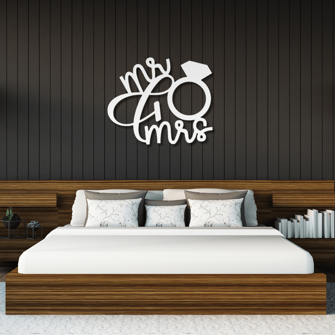 Wall Art White / 12 Inch Mr. and Mrs. Wall Decor