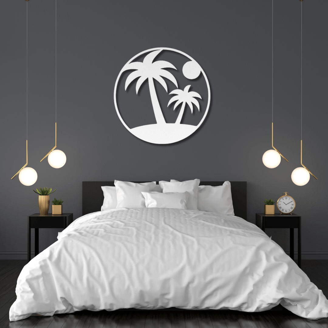 Wall Art White / 12 Inch Palm Tree Wall Art