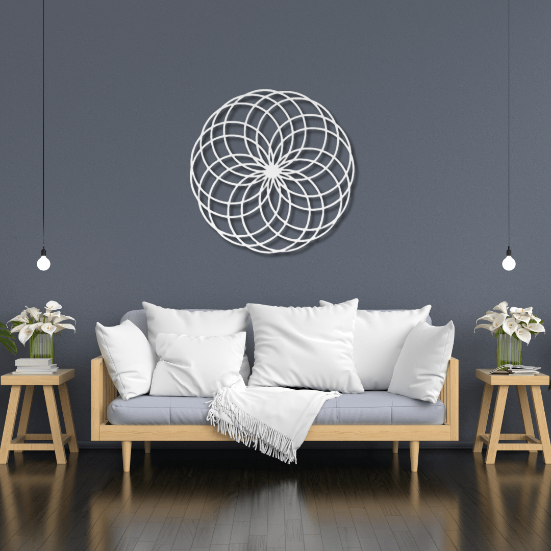 Wall Art White / 12 Inch Sacred Geometry Wall Decor