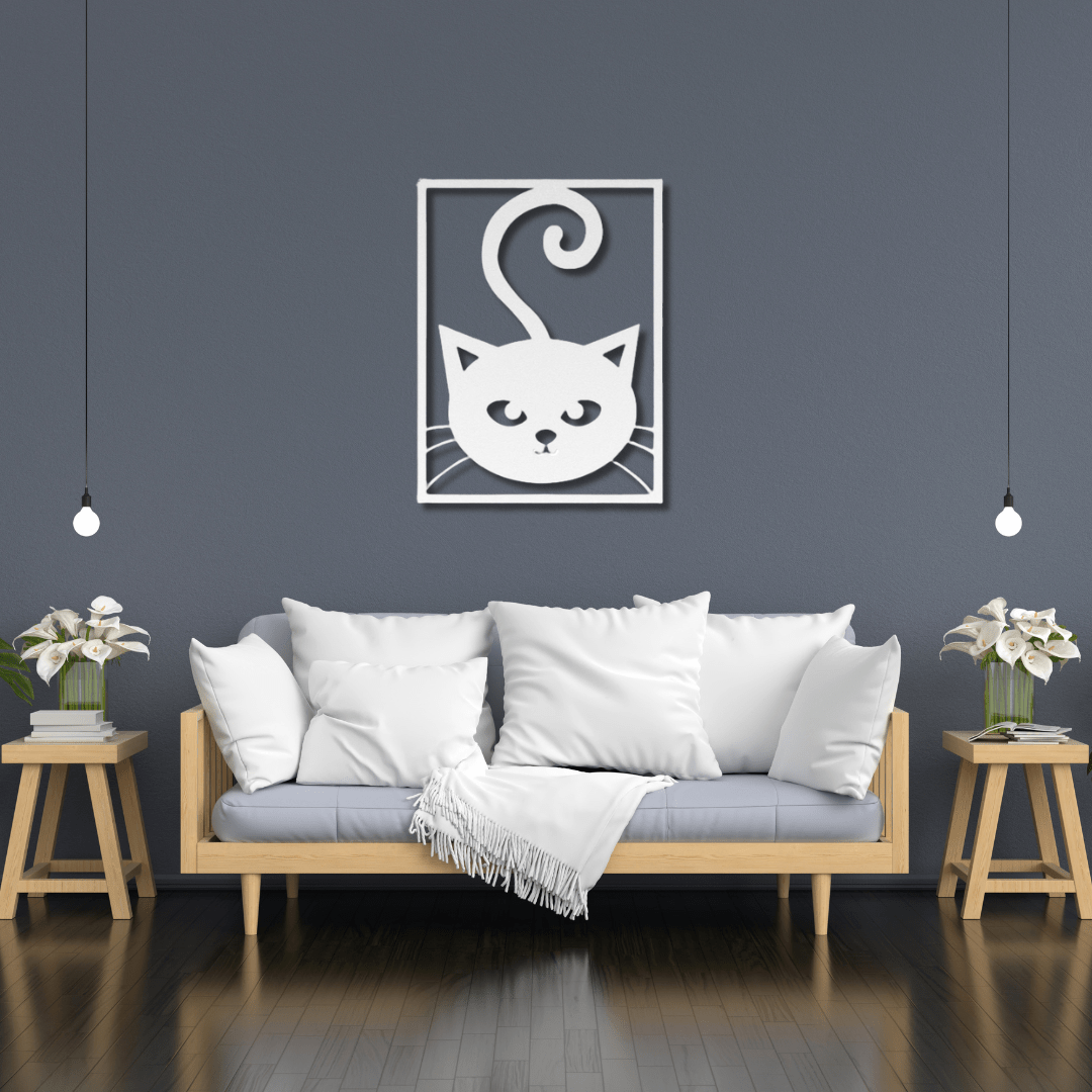 Wall Art White / 12 Inch Silly Cat Wall Art